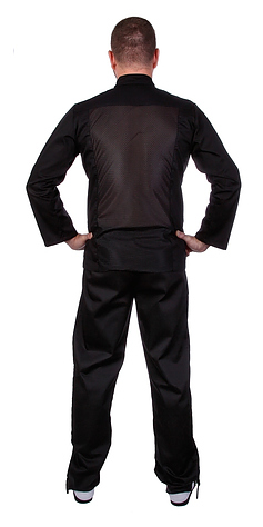 Клён Куртка шеф-повара мужская длинный рукав спинка сетка черная 00013, набор из 5 штук - фото №2