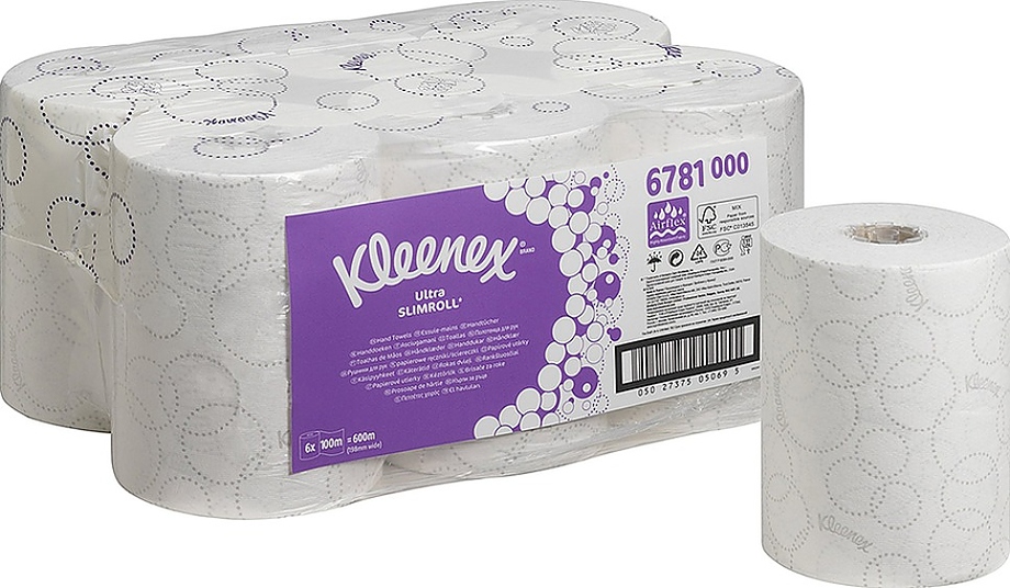 Kleenex Ultra Slimroll 6781 рулонные 10х19, 8 см, 6х100 метров