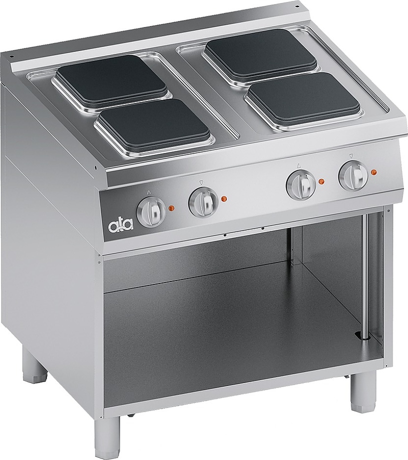 ELECTRIC RANGE 4 PLATES + OPEN CABINET