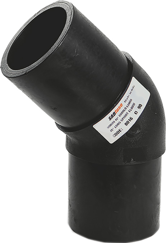для труб ПНД отвод литой 45° PN16 SDR11 PE100 D110