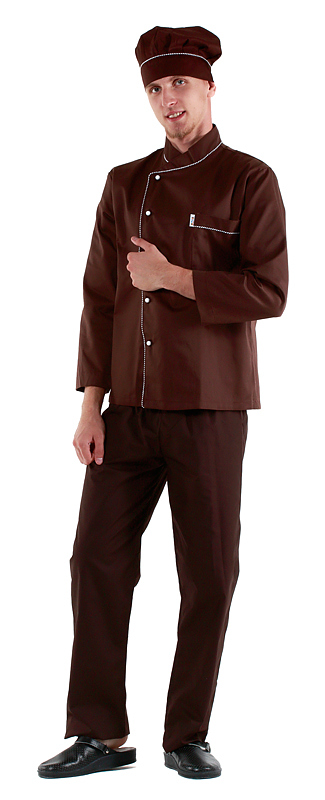 Куртка шеф-повара коричневая 0302, набор из 5 штук