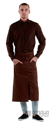 Рубашка мужская коричневая (Рост 175 размер 44), набор из 5 штук