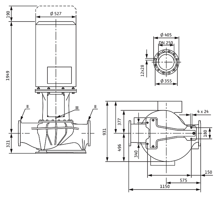 Циркуляционный насос Wilo CronoLine-IL 250/405-90/4 - фото №2