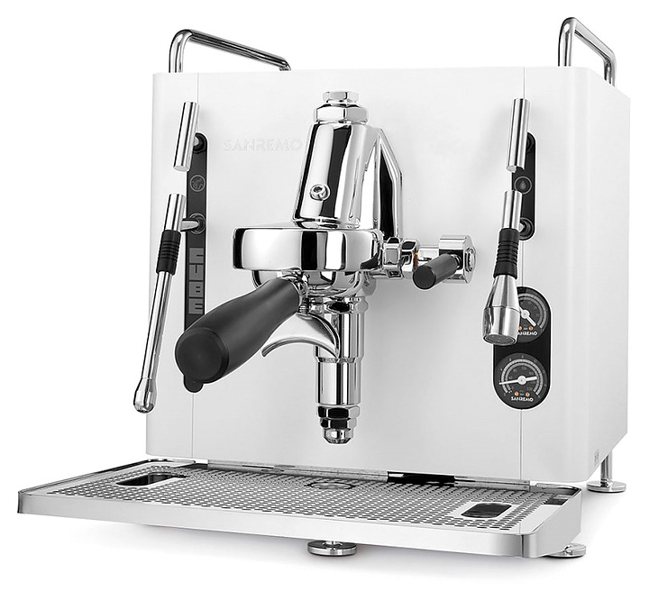 Кофемашина Sanremo Cube V Absolute 1 гр. полуавтомат, стальная белая - фото №1