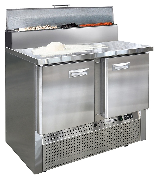 Стол холодильный Finist СХСнпц-700-2, среднетемпературный, с нижним расположением агрегата, для пиццы - фото №1