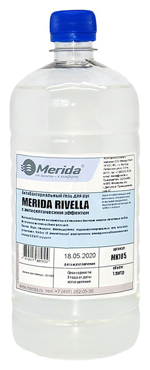 Гель-антисептик для рук Merida RIVELLA MK105, 1 л - фото №1