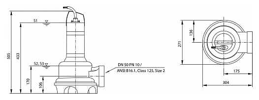 Фекальный насос Wilo REXA UNI V05/T06-540/A - фото №2