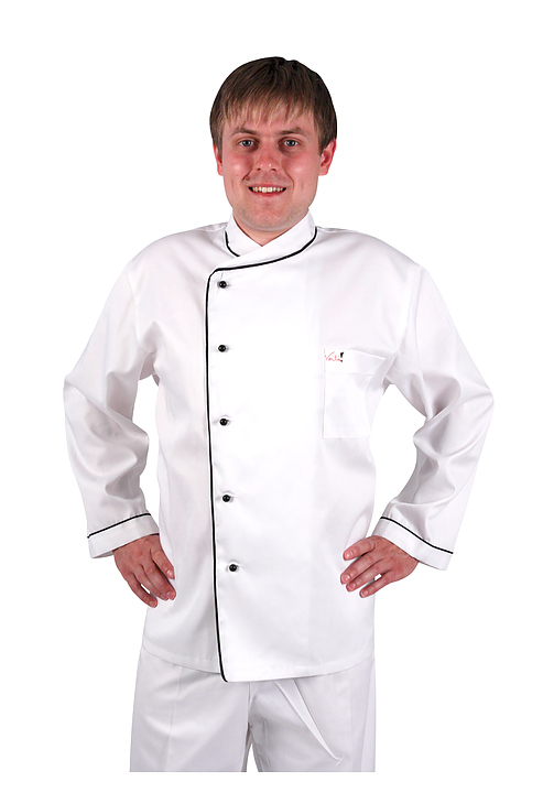 Клён Куртка шеф-повара бело-чёрная 0301, набор из 5 штук - фото №2