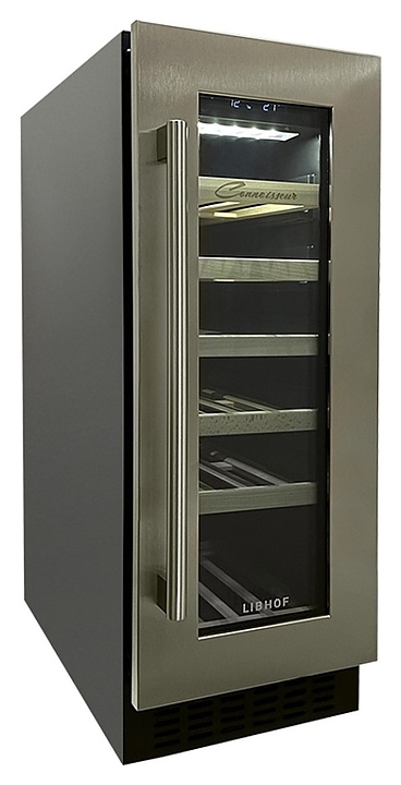 Винный шкаф Libhof Connoisseur CX-19, встраиваемый, серебристая дверь - фото №1