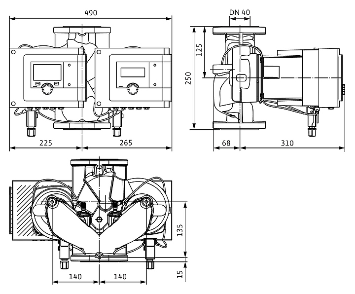 Циркуляционный насос Wilo Stratos MAXO-D 40/0,5-16 PN 6/10 - фото №3