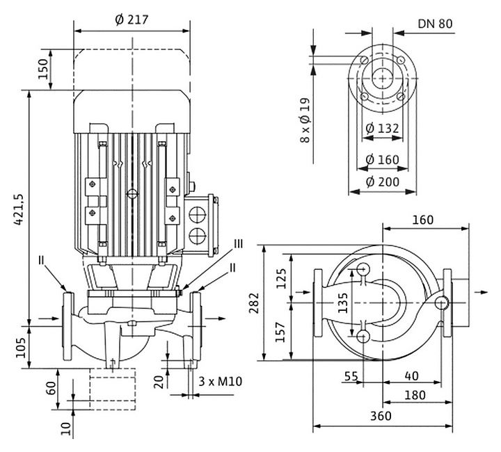 Циркуляционный насос Wilo VeroLine-IPL 80/105-3/2 - фото №2