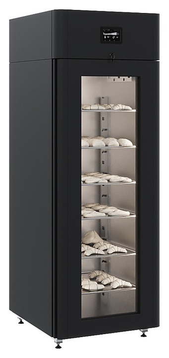 Шкаф холодильный POLAIR CS107 Bakery Br стеклянная дверь, черный, тип 2 - фото №1