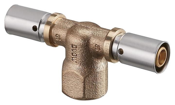 Пресс-тройник с переходом Oventrop Cofit P 1513655, PN 10, 40 мм - Rp 1