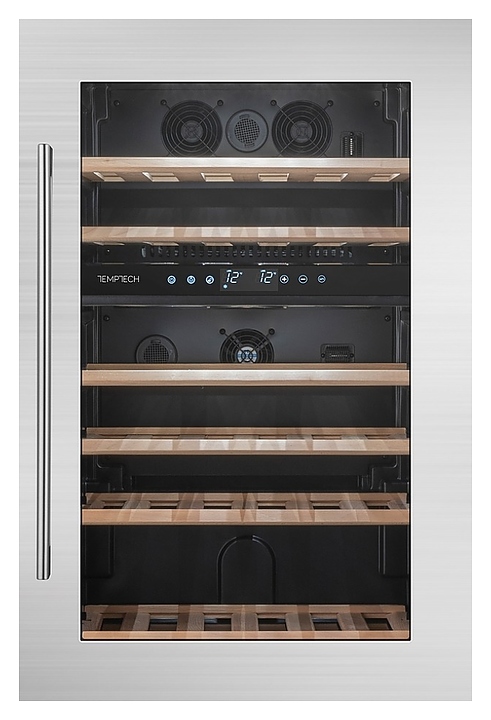 Винный шкаф Temptech Oslo OZ90DX двухзонный серебристый - фото №3
