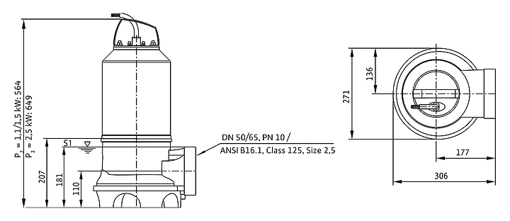 Фекальный насос Wilo REXA UNI V06K/T11-540 - фото №2