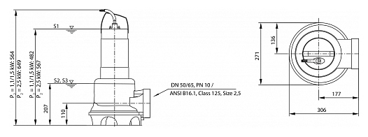 Фекальный насос Wilo REXA UNI V06/T11-540/A - фото №2