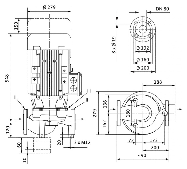 Циркуляционный насос Wilo VeroLine-IPL 80/155-7,5/2 - фото №2