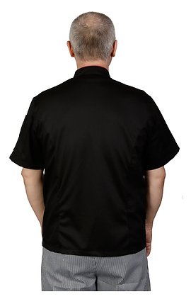 Клён Куртка шеф-повара премиум черная рукав короткий (отделка бордовый кант) 00014, набор из 5 штук - фото №3