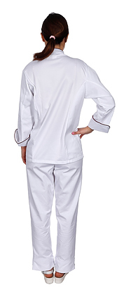 Клён Куртка шеф-повара премиум белая рукав длинный с манжетом (отделка бордовый кант) 00012, набор из 5 штук - фото №3