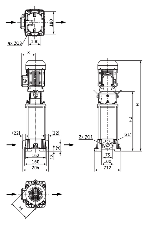 Центробежный насос Wilo HELIX FIRST V 205-5/16/E/S - фото №2