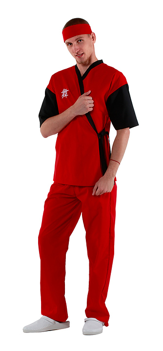 Клён Куртка сушиста красная с черным воротником и рукавами 0125, набор из 5 штук - фото №1