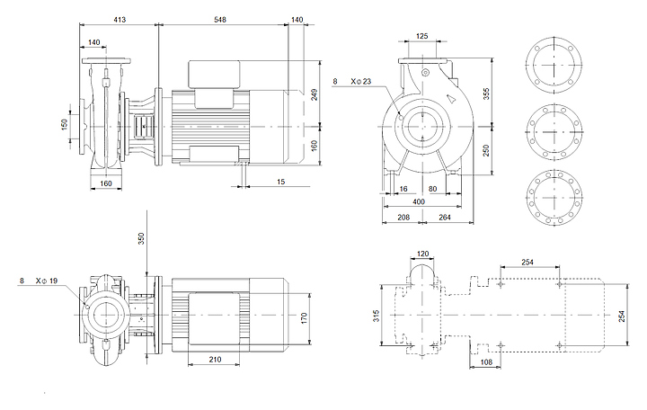 Циркуляционный насос Grundfos NB 125-250/236 AF2ABAQE 15 kw - фото №2