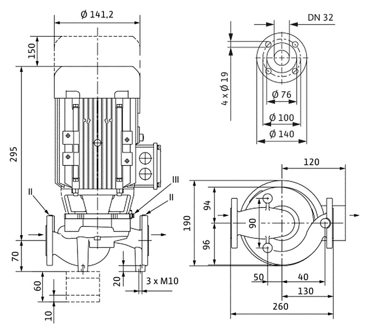 Циркуляционный насос Wilo VeroLine-IPL 32/105-0,12/4 - фото №2