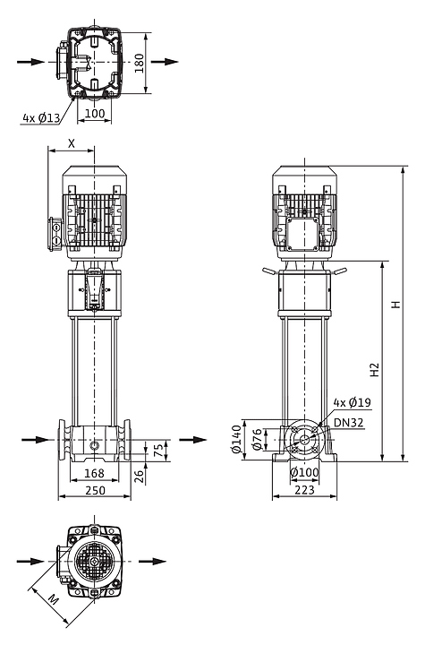 Центробежный насос Wilo HELIX FIRST V 616-5/25/E/KS/400-50 - фото №2