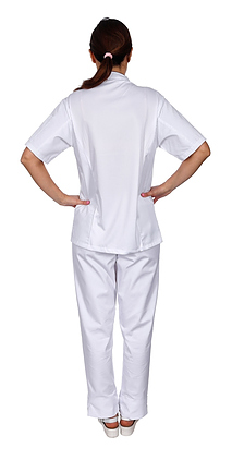 Куртка шеф-повара Клён премиум белая рукав короткий (отделка бордовый кант) 00014, набор из 5 штук - фото №6