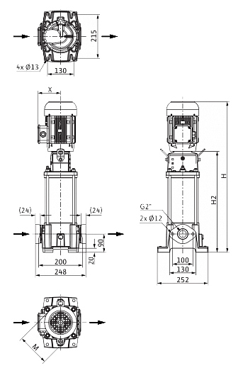 Центробежный насос Wilo HELIX FIRST V 1607-5/16/E/S/400-50 - фото №2