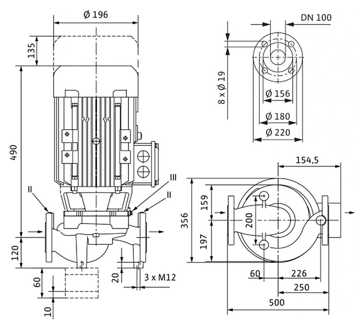 Циркуляционный насос Wilo VeroLine-IPL 100/175-3/4 - фото №2