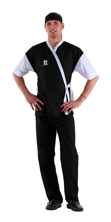 Клён Куртка сушиста черная с белым воротником и рукавами 0125, набор из 5 штук - фото №1