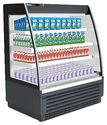 Горка холодильная CRYSPI SOLO SML 1250 Д LED (с боковинами, с выпаривателем, 9005 черная) - фото №3