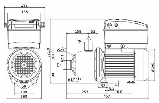 Центробежный насос Wilo Economy MHIE 403N-1/E/3-2-2G - фото №2