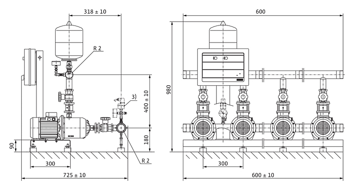 Насосная станция Wilo CO-2 MHI 202/CE-EB-R - фото №2