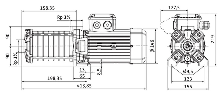Циркуляционный насос Wilo MEDANA CH1-LC.1003-5/E/A/10T - фото №2