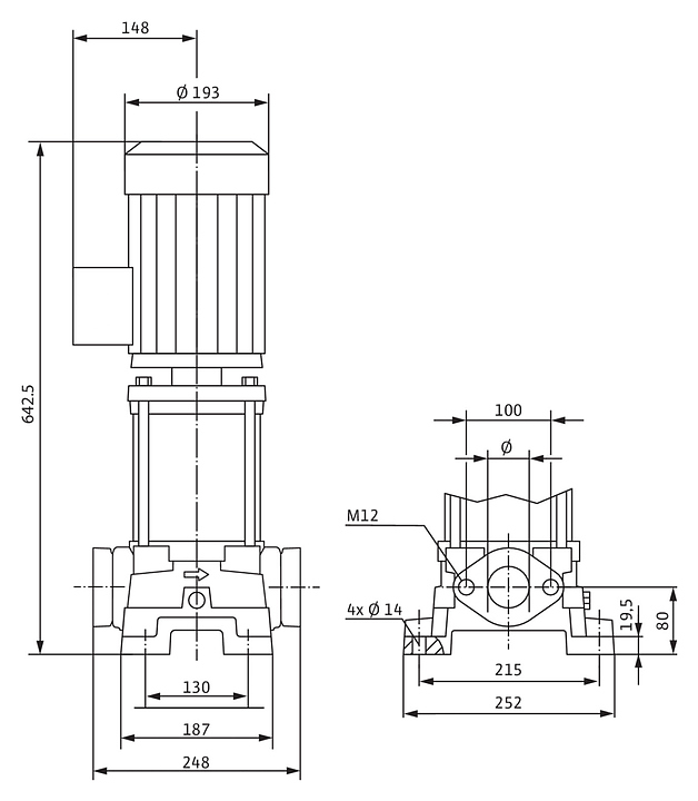 Центробежный насос Wilo MVIL 907-16/E/3-400-50-2/IE3 - фото №2
