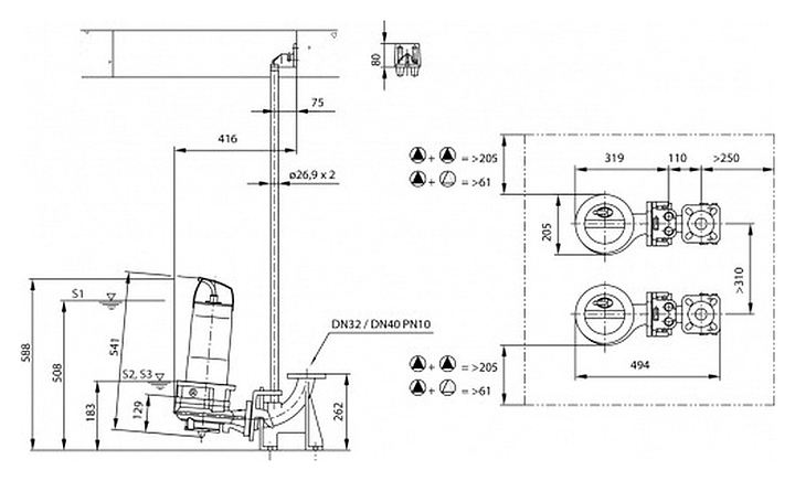 Фекальный насос Wilo Rexa CUT GI03.26/S-M15-2-523/P - фото №4