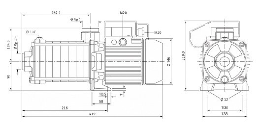 Центробежный насос Wilo MHIL 904-E-3-400-50-2/IE3 - фото №2