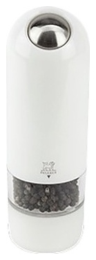Мельница для перца электрическая Peugeot Alaska 27667, 50х170 мм, АБС-пластик, акрил / нержавеющая сталь / металлический измельчитель, белая / прозрачная - фото №1