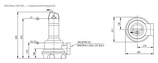 Фекальный насос Wilo REXA UNI V05B/M04-523/A - фото №2
