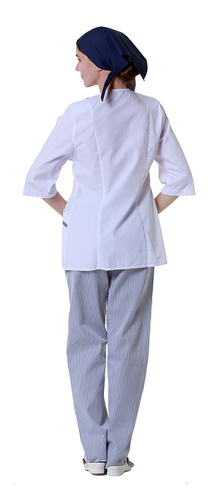 Клён Куртка работника кухни женская белая, набор из 5 штук - фото №3