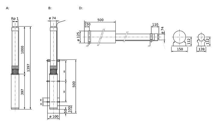 Скважинный насос Wilo Sub TWU 3-0130 3х400 - фото №2