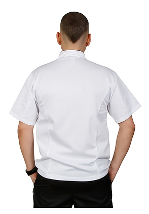 Куртка шеф-повара Клён премиум белая рукав короткий (отделка черный кант) 00014, набор из 5 штук - фото №3