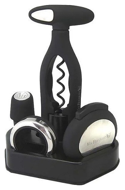 Набор для вина Vin Bouquet FI 005 SET штопор твистер, обрезатель фольги, кольцо каплеуловитель, пробка - фото №3