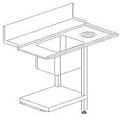 Стол для грязной посуды Dihr Т 50 F SX (левый) - фото №1