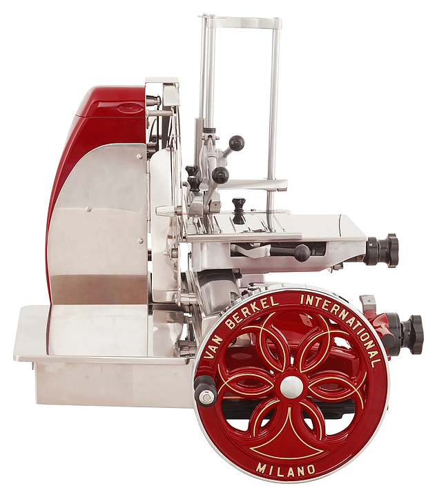 Слайсер Berkel Flywheel (Volano) B116 красный на подставке - фото №2
