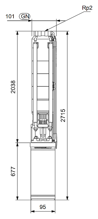 Скважинный насос Grundfos SP 11-24 (диаметр электродвигателя 4
