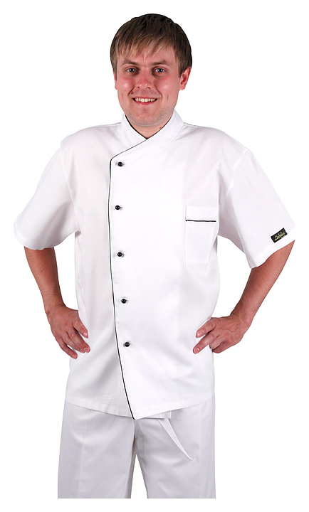 Клён Куртка шеф-повара короткий рукав белая, набор из 5 штук - фото №1