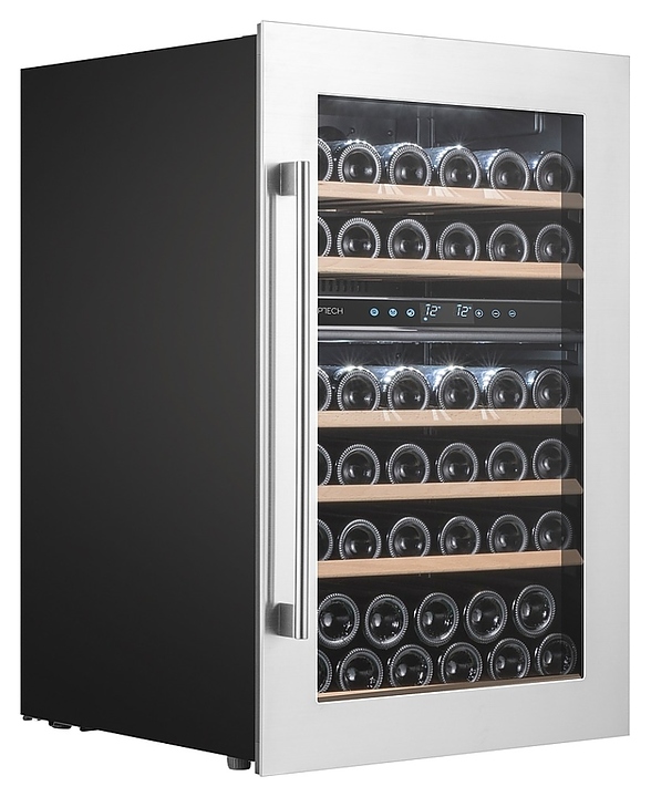 Винный шкаф Temptech Oslo OZ90DX двухзонный серебристый - фото №2